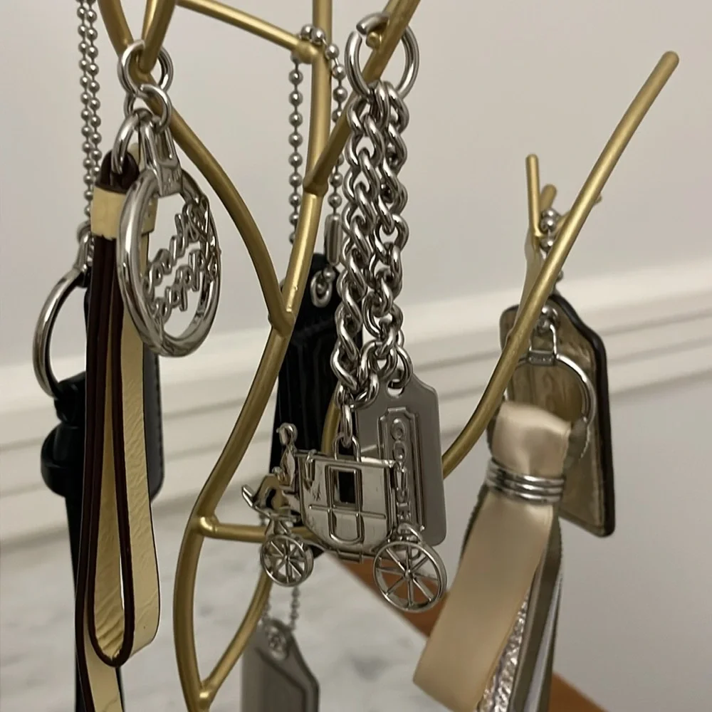 Coach Disc Charm Key Fob Hang Tag Silver